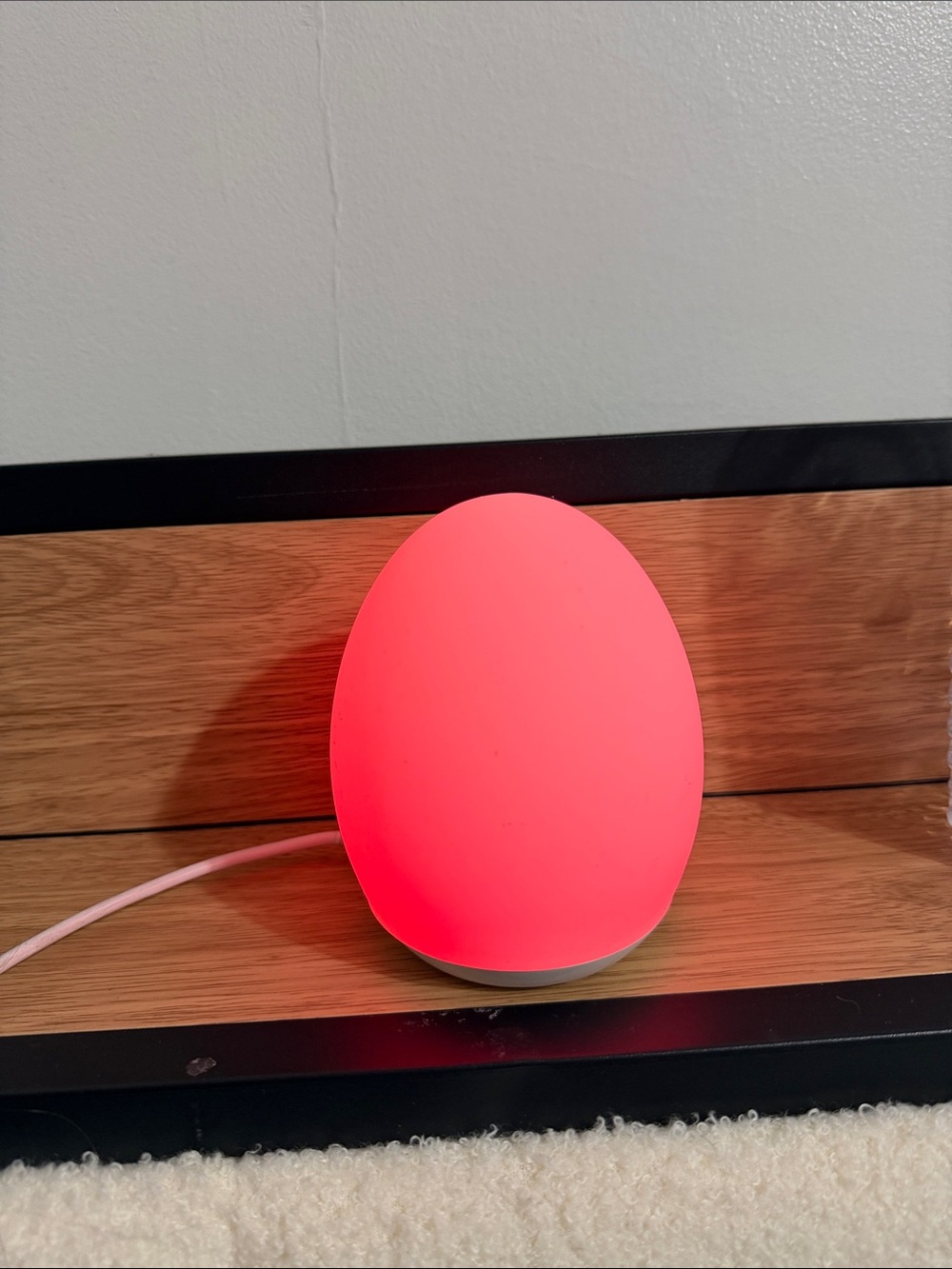 Oval LED Touch Night Light - Pink/Red Glow